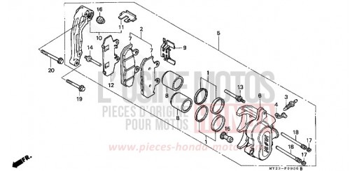 FRONT BRAKE CALIPER NX650P de 1993